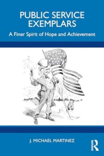 Public Service Exemplars A Finer Spirit of Hope and Achievement