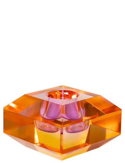 C"est Bon Crystal Candle Holder - Orange - H4CM C"est Bon Crystal Candle Holder - Orange - H4CM