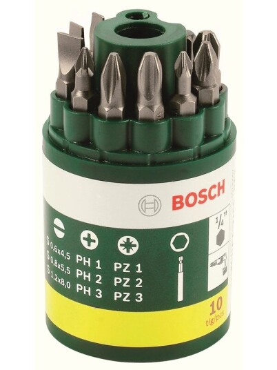 Bosch 10-delers sett med skrubits