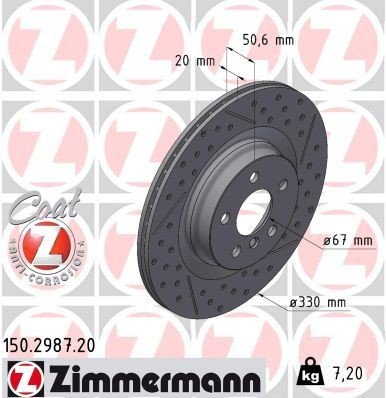 Bremseskive ZIMMERMANN 150.2987.20