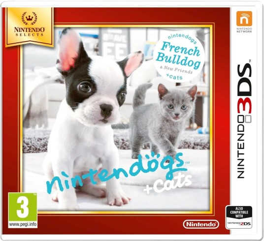 Nintendo Nintendogs + Cats 3DS Spill French Bulldog & Venner