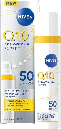 NIVEA Q10 Anti-Wrinkle UV Fluid SPF50 40 ml - Ansiktskrem NIVEA Q10 Anti-Wrinkle UV Fluid SPF50 40 ml - Ansiktskrem