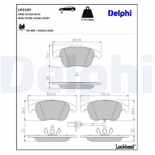 Bremseklosser DELPHI LP2107