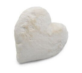 Fluffy heart ivory - pute av syntetisk materiale