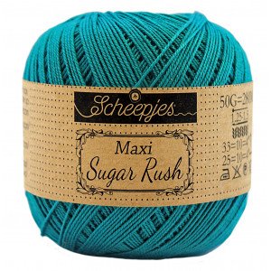 Scheepjes Maxi Sugar Rush Garn Unicolor 401 Mørk Blågrønn