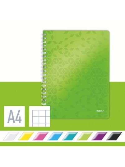 Leitz Notatbok WOW PP A4 Ruter 80 ark