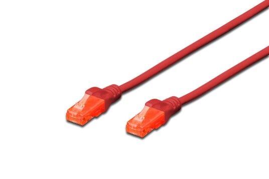 Digitus CAT 6 U-UTP PATCH CABLE CU. PVC LENGTH 0.5M COLOR RED CABL