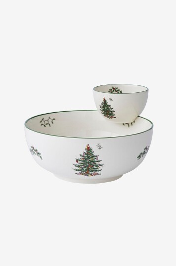 Spode Skål Chip n Dip Christmas Tree Hvit Spode Skål Chip n Dip Christmas Tree Hvit