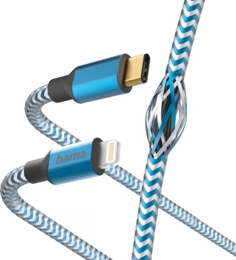 Hama Reflective, 1,5 M, Lightning, Usb C, Hankjønn, Hankjønn, Blå