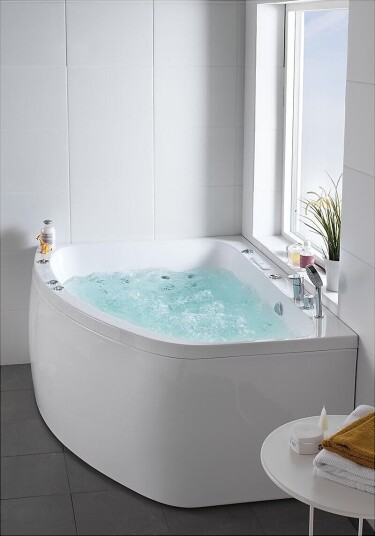 Hafa Aqua 160R Duo Badekar/Massasjekar 1550x1166 mm, System Premium
