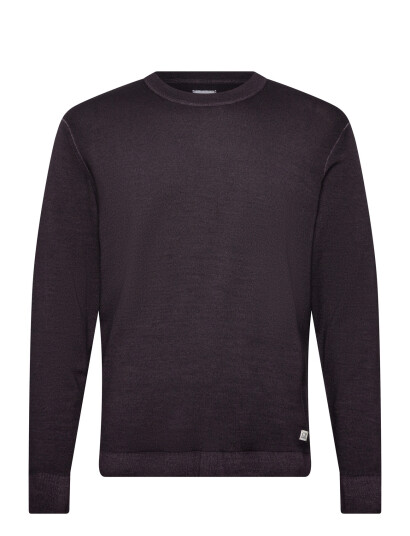 C.P. Company Merino Wool Fast Dyed Crew Neck Logo Knit - Black - L
