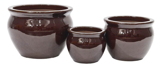 Gus Design   Blanka blomsterkrukke 17/23/29 cm 3 stk mørk brun