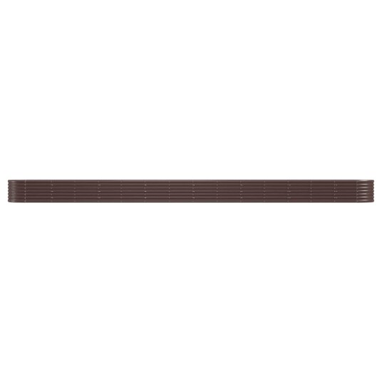vidaXL Plantekasse pulverlakkert stål 620x80x36 cm brun