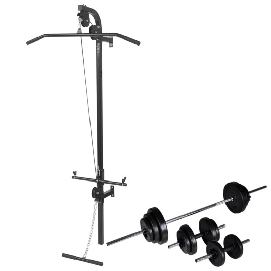 Treningstårn med vektstangog manualsett 30,5 kg Treningstårn med vektstangog manualsett 30,5 kg