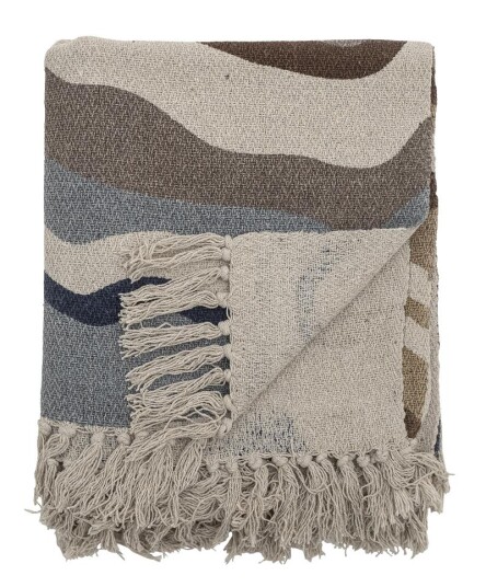 Bloomingville Stephania Pledd Brun Bomull 130x160