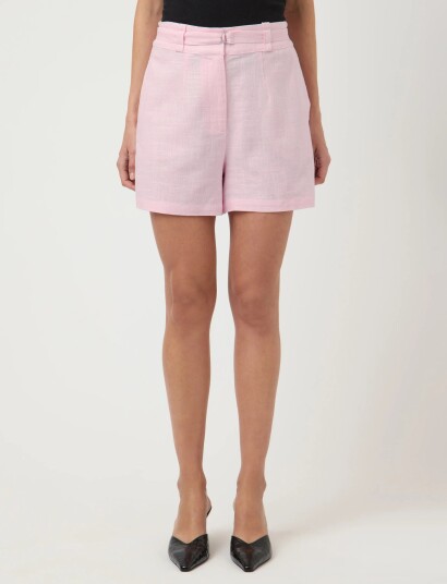 YAS Yasagana Hw Linen Blend Mini Shorts S.   Pink   40