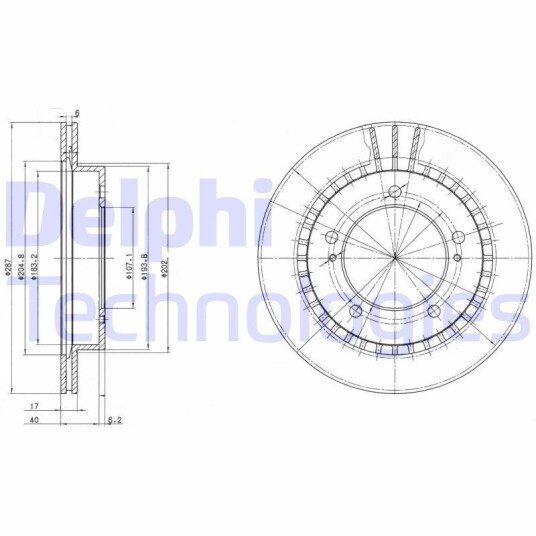 Bremseskive DELPHI BG3158 Bremseskive DELPHI BG3158