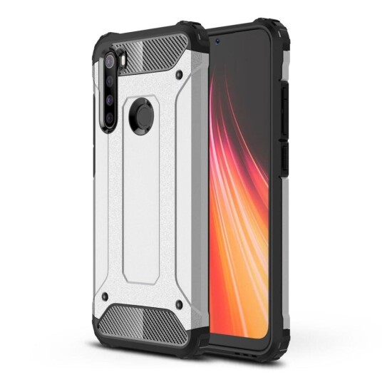 INCOVER Xiaomi Redmi Note 8 Håndverkerdeksel Armor Guard- Sølv