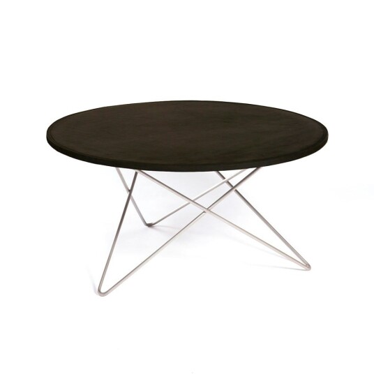 Ox Denmarq O Table Sofabord Ø80 cm Stål/Sort Skinn