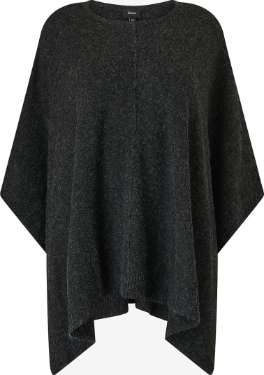 Zizzi Poncho Msunny Boatneck Grå