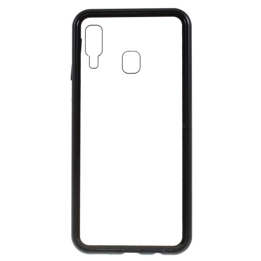 INCOVER Samsung Galaxy A30 Magnetisk Deksel m. Glassbakside - Svart
