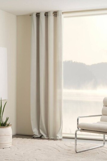 Jotex SAVANNAH RECYCLED gardin med maljer - 1 lengde Lys varm grå 1724763-08-300 1724763-09-250