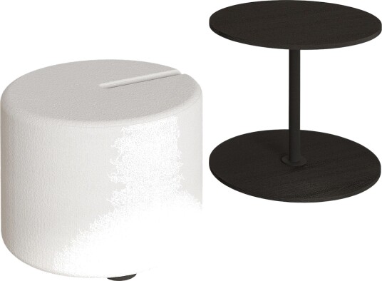 Torven Sett med sidebord 43x47x43 cm - Svart