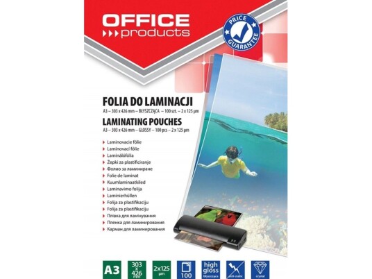 Kontorprodukter Kontorprodukter Lamineringsfolie A3 2X125 Mikron Blank 100 Stk. Gjennomsiktig