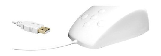 KeySonic KSM-3020M-W Kablet Mus 5 Knapper Hvit - Ambidekstriøs Design