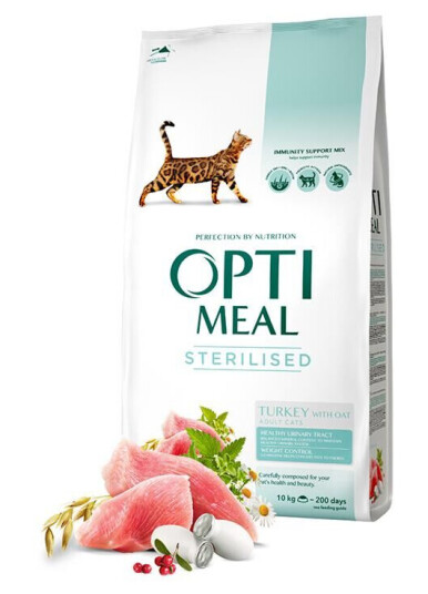 Optimeal Tørrfôr til katt med kalkun - Voksen & Senior - Sterilisert & Urinveiskontroll 4 kg