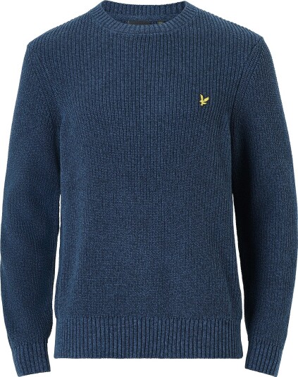 Lyle & Scott Collegegenser Static Marl Crew Neck Jumper Blå