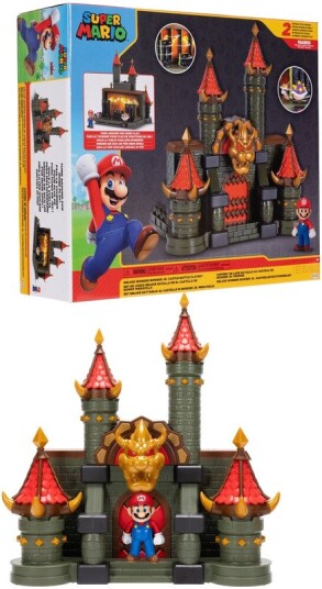 Super Mario  2.5" Deluxe Wonder Bowser Jr. Castle Battle Playset