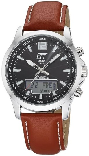 ETT Eco Tech Time Herreklokke EGA 11713 21L Sort/Lær Ø45 mm ETT Eco Tech Time Herreklokke EGA 11713 21L Sort/Lær Ø45 mm
