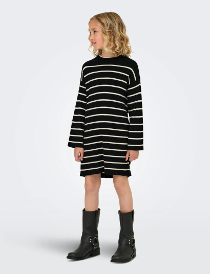 Kids Only Kogibi Ls O Neck Dress Cp Knt Black 134 140