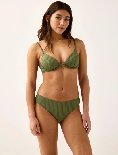 Lindex Brief Bikini Regular Bella Rib Khaki green L