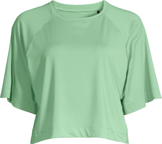 Casall Women's Laser Mesh Crop Tee Apple Crush M