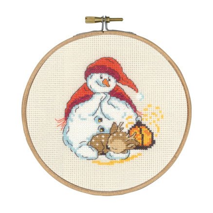 Permin Broderisett Snømann og tullebukk Ø15 cm