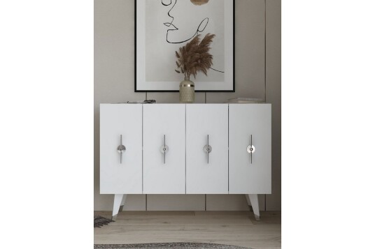 Varen Konsollbord 120 cm Sølv/Hvit