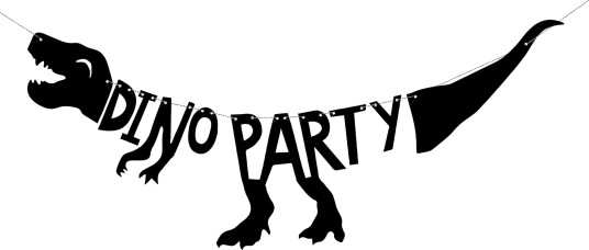 Partydeco Girlander Dino Party Svart GRL40