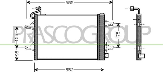 Kondensator, klimaanlegg PRASCO SK320C001