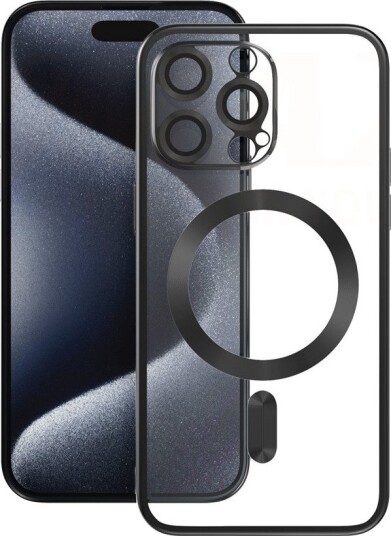 Vmax Electroplating Mag Deksel for iPhone 15 Pro (TPU) Svart