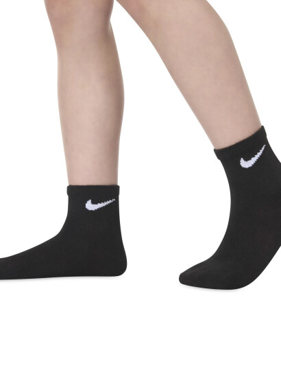 Nike 6Q 6Pk Quarter Sock Black 27 35