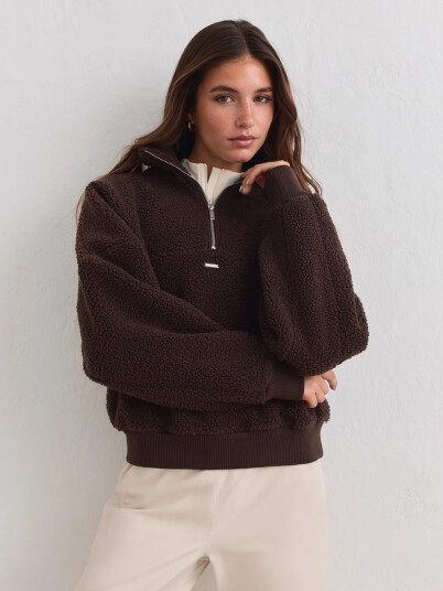 Aim"n Pile Half Zip Brun XL