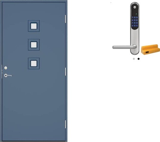 Ytterdør Swedoor Clever-Line+ Koli med Yale Doorman Classic Home