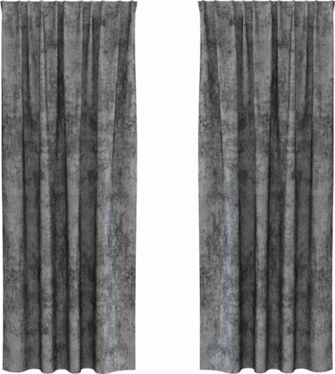 vidaXL Fløyel Gardiner med gardiner 2 pcs Grå 225 x 140 cm Fløyel