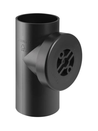 Geberit Overvanns Rør 90° med Dæksel 75mm PEH