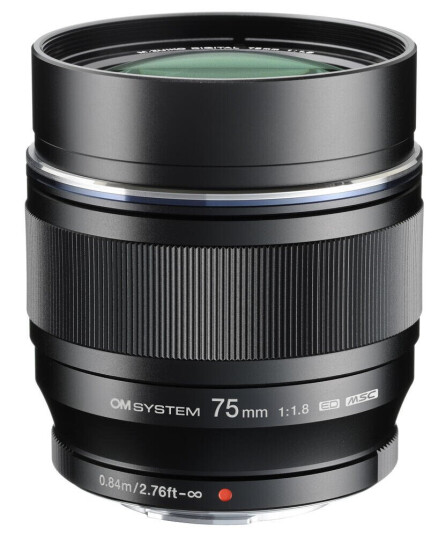 OM System M.Zuiko ED 75mm f/1.8 Sort Lyssterk tele for Micro Four Third OM System M.Zuiko ED 75mm f/1.8 Sort Lyssterk tele for Micro Four Third