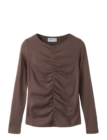 Name It Nkfbira Ls Slim Top Brown 146 152