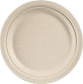 Tallerken Rund 22 Cm Bagasse Ff Natur Brun,9 Ps X 50 Stk/Krt