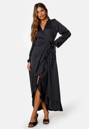 Happy Holly Emmie Maxi LS Dress Black 48/50